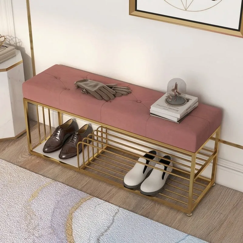Expandable Metal Shoe Rack - Gold,Maroon media 4