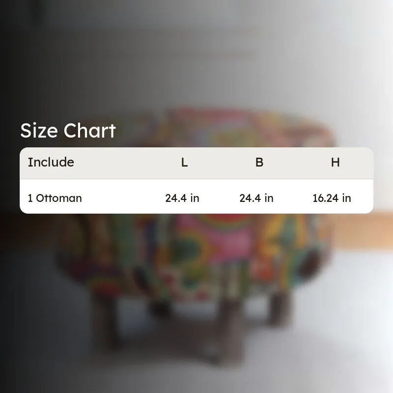 Jrixon Sheesham Wooden Ottomans - Multicolor media 9