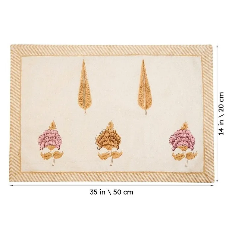 Serene Setting Cotton Table Mat (Orange) - Set Of Six media 6