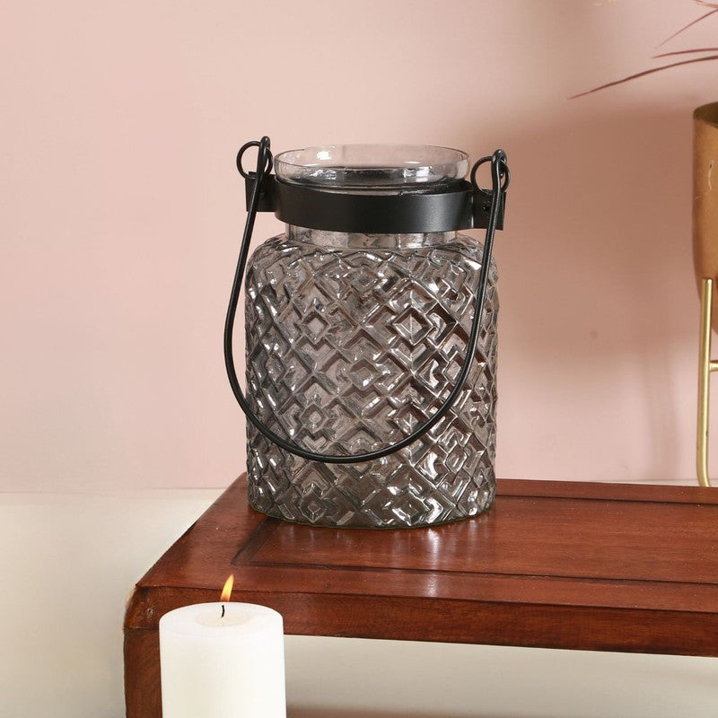 Lantria Textured Glass Tealight Candle Holders