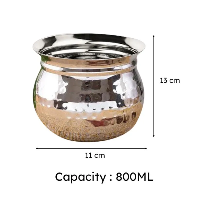 Vintage Charm Hammered Madrasi Handi - 800 mL media 7