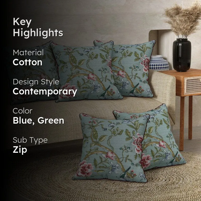Shalvi Floral Cushion Cover - Set Of Five media 2