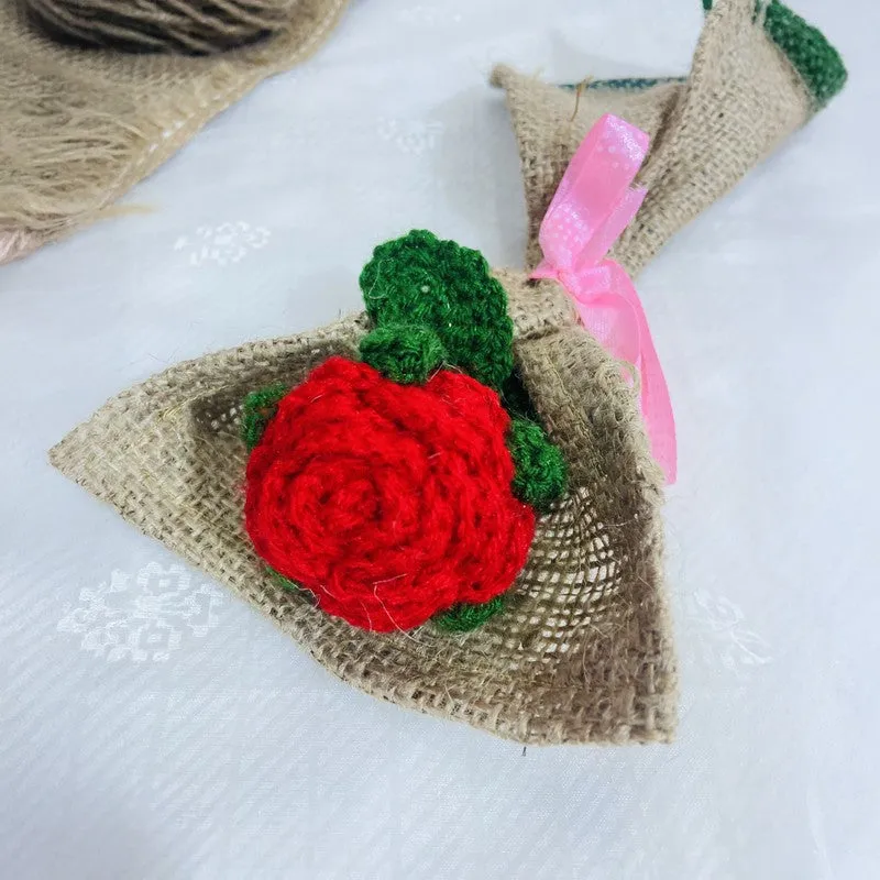 Crochet Handmade Rose Bouquet - Red media 4