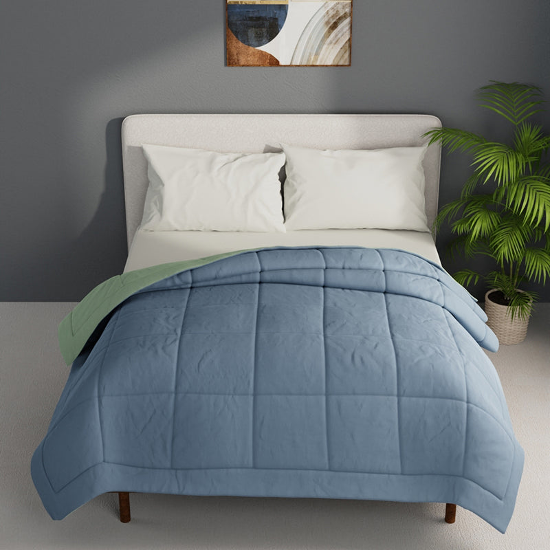 Herbert Reversible Solid Comforter (Blue) - 120 GSM media 3