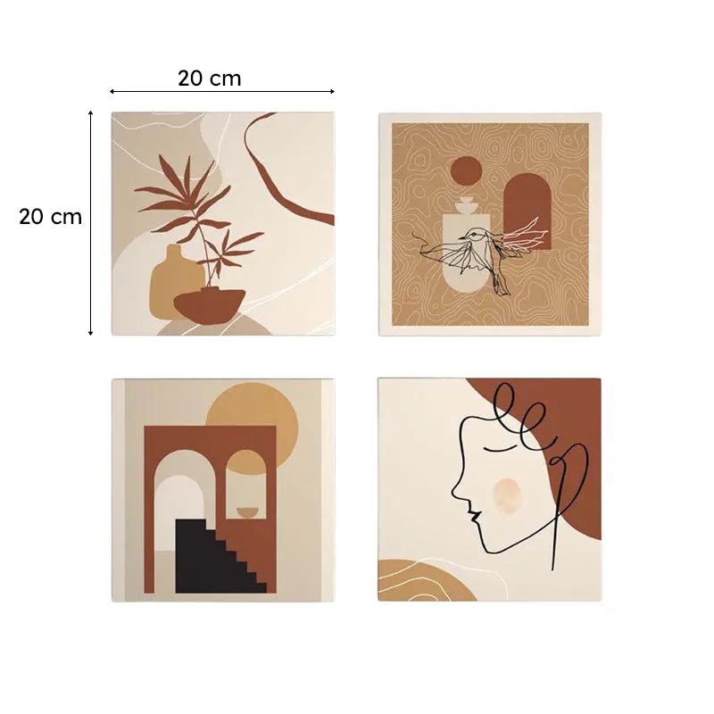 Brown Burrow Canvas Wall Art - Set Of Four media 6