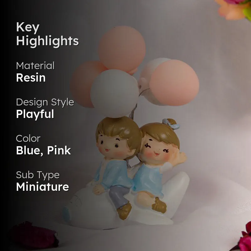 Young Love In Air Resin Showpiece - White media 2