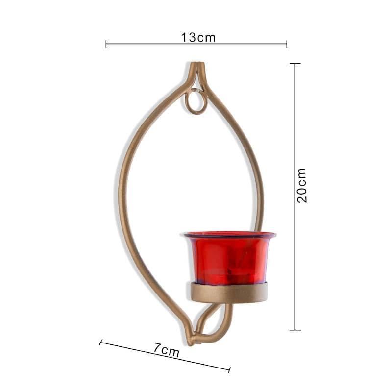 Leafy Sconce Candle Holder (Red) - Set Of Two media 5