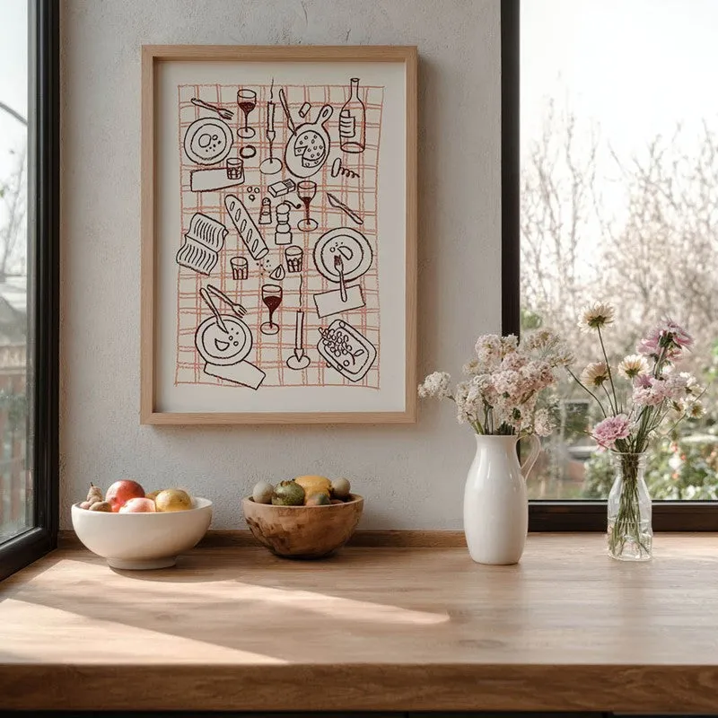 Bistro Bloom Archival Canvas Wall Art - Brown media 7