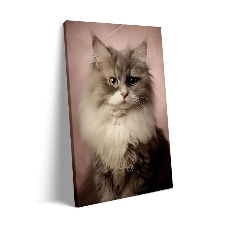 Cat Portrait Archival Canvas Wall Art - Black Frame media 7