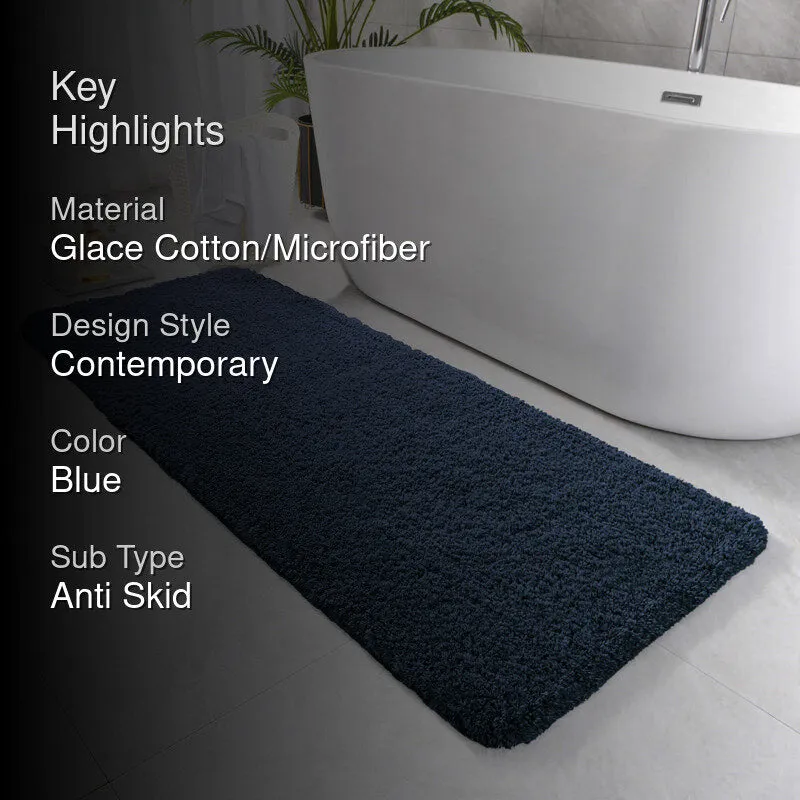Nuo Luxe Micro Fiber Runner Rug - Navy Blue media 2