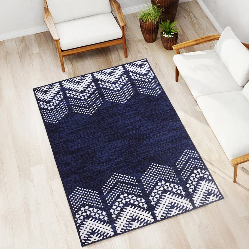 Deep Chevrons Anti-Skid Carpet - Navy Blue media 3