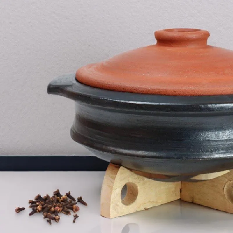 Hirang Clay Pot With Lid Black 2000 mL / 9 Inches media 4