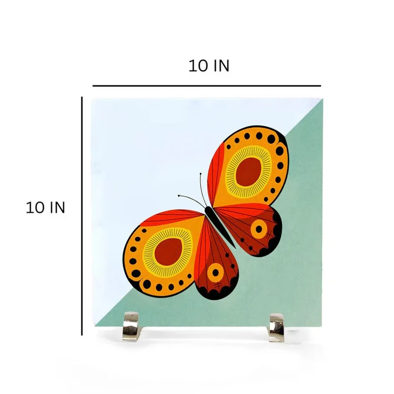 Vibrant Butterfly Elegance Marble Showpiece media 7