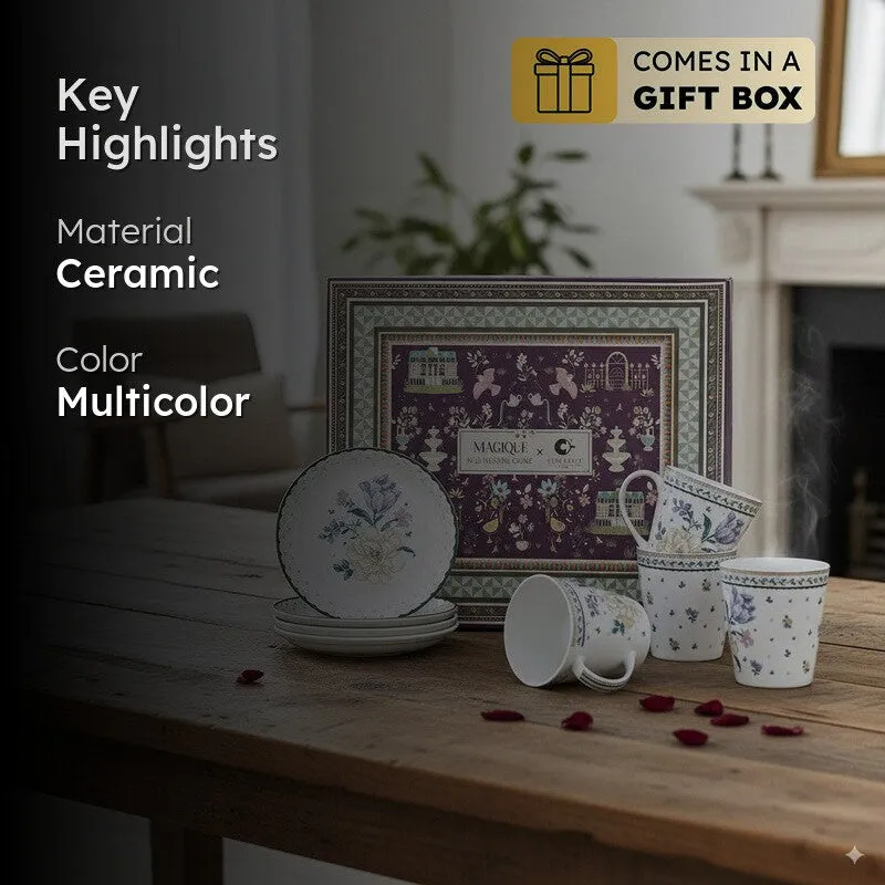 Magique by The Wishing Chair Emerald Ribbon Twilight Bloom Cups & Plates Giftbox - Eight Piece Set media 2