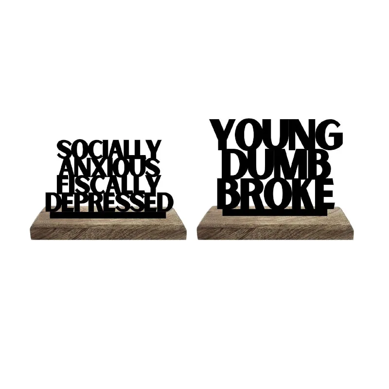 Youthful Dilemmas Typography Showpiece - Set Of Two media 5