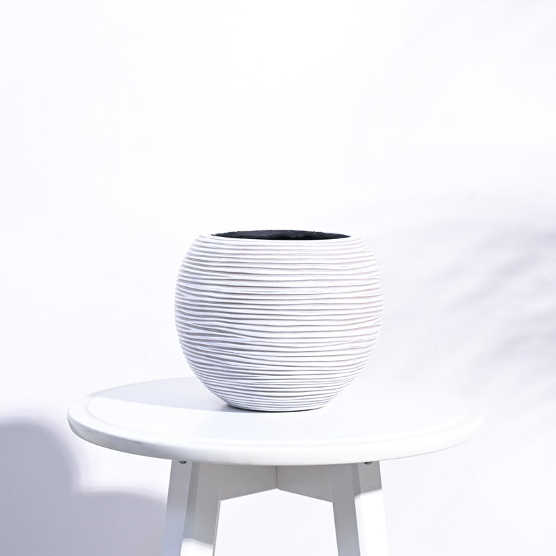 UGAOO Planter Vase Ball Rib - Ivory media 4