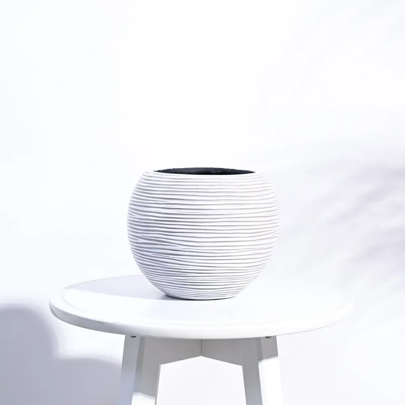 UGAOO Planter Vase Ball Rib - Ivory media 4