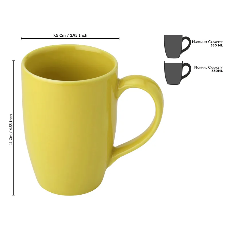 Kopi Ceramic Coffee Mug (Yellow/350 mL Each) - Set Of Four media 8
