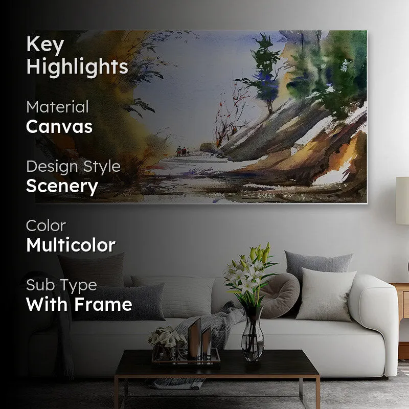 Abstract Path Canvas Wall Painting media 2