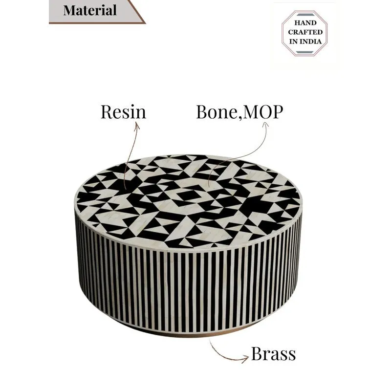 Zenia Bone Inlay Center Table - Black media 4