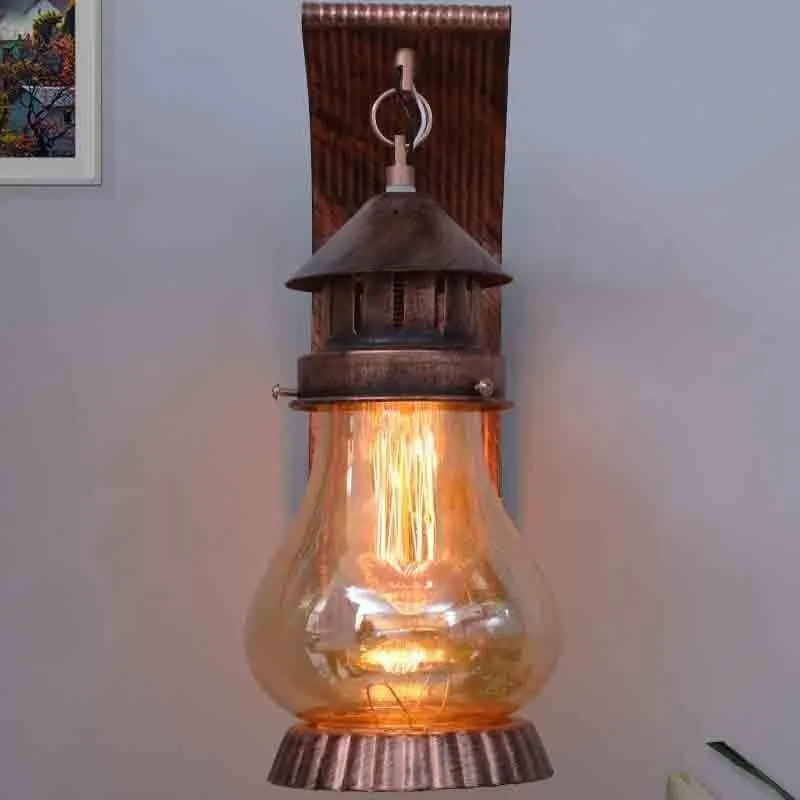 Modern Haveli Lantern Wooden Wall Lamp media 4