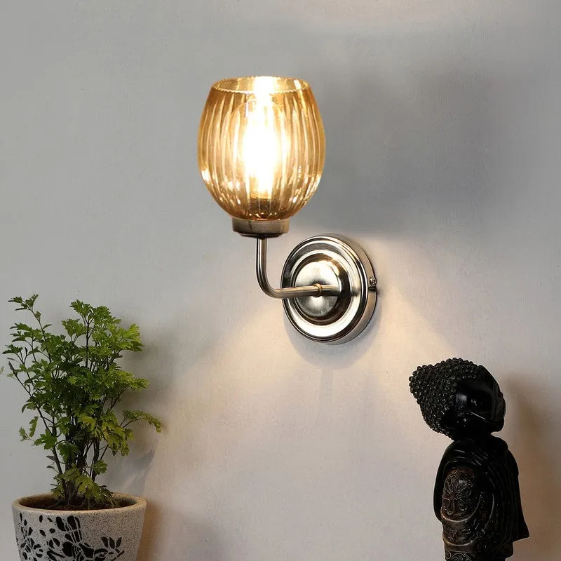Golden Aura Stripes Glass Wall Lamp media 4