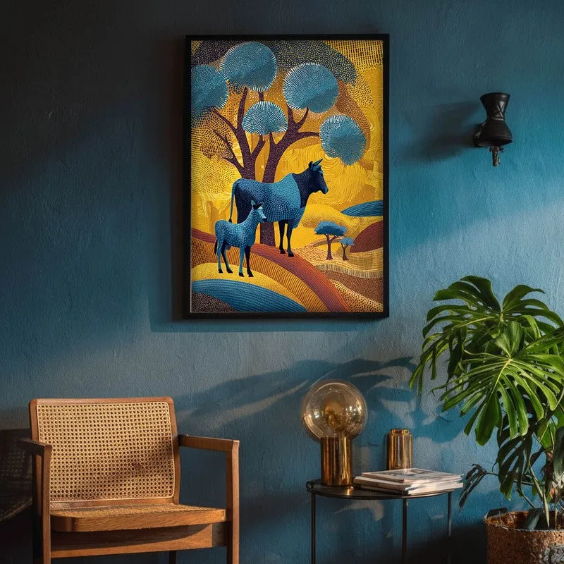 Golden Horizon Canvas Wall Painting With Black Frame media 7