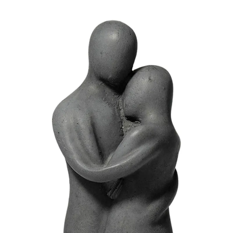 Close-up of the upper section of a grey abstract figurine showpiece