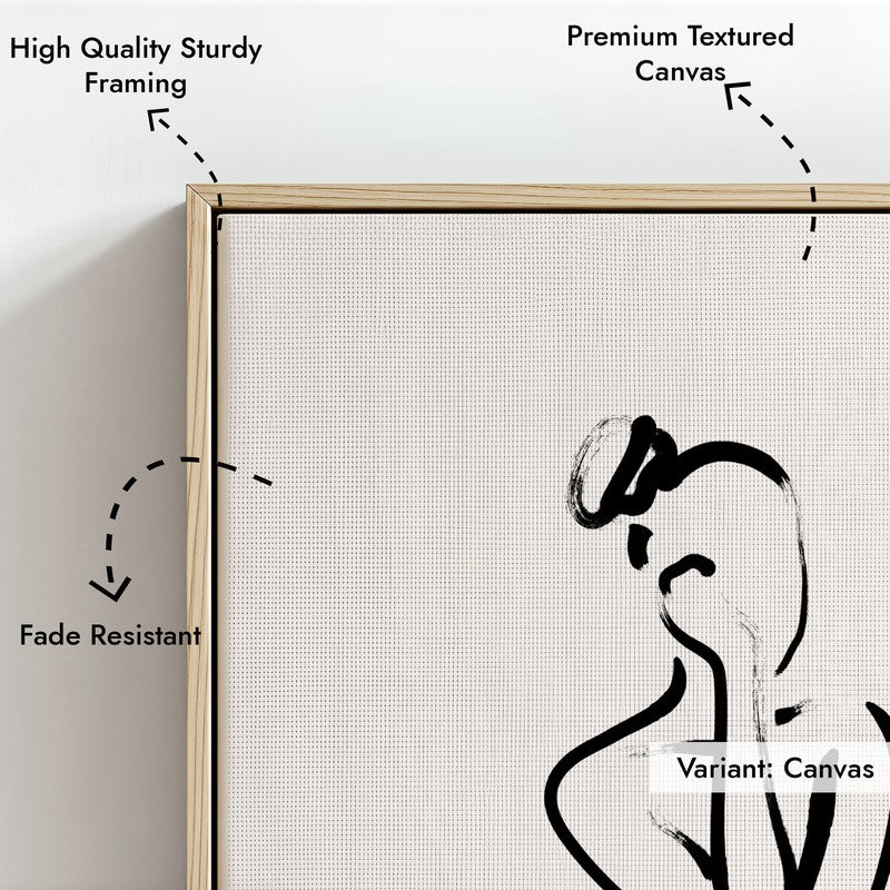 Meditazione Archival Canvas Wall Art - Natural Brown Frame media 6