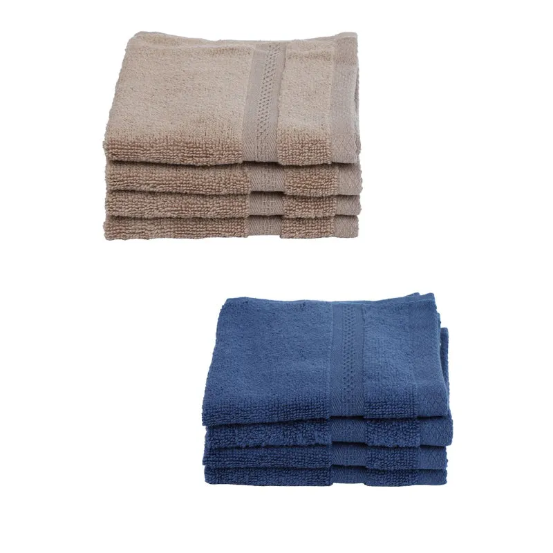 Miorah Face Towel (Beige & Blue) - Set Of Eight media 4