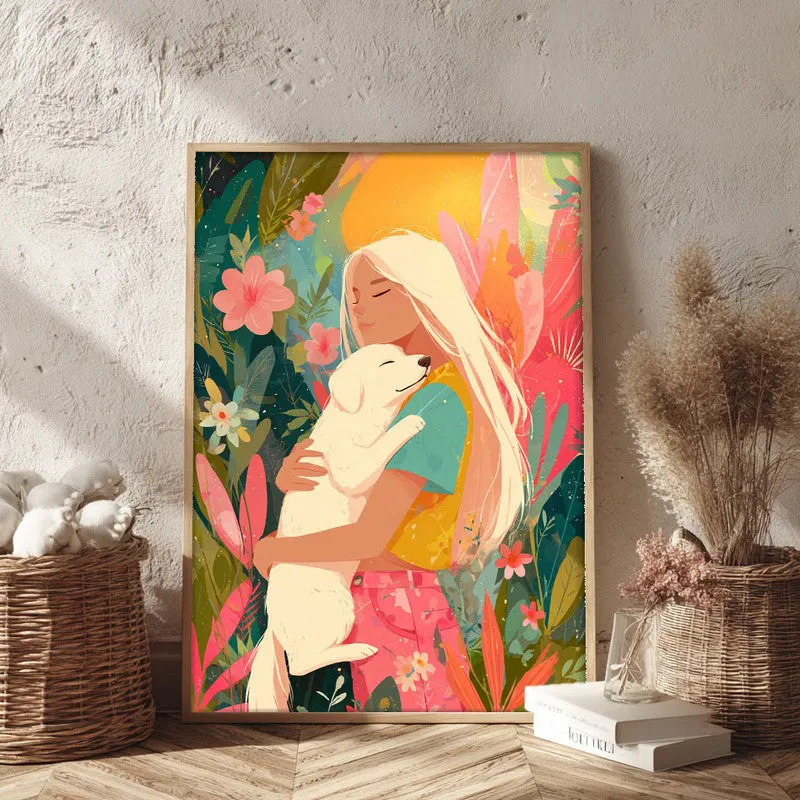 Wild Tender Canvas Wall Painting - Brown Frame media 3