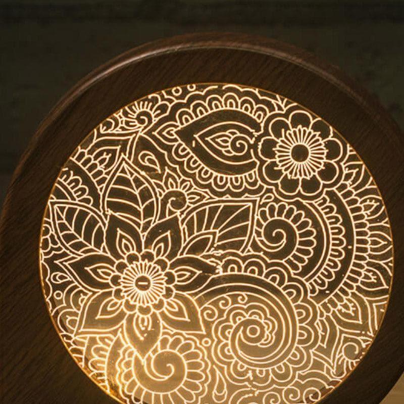 Floral Mist LED Acrylic Table Lamp - Brown media 4
