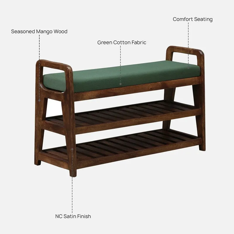 Sole Nest Mango Wood Shoe Rack - Green media 9