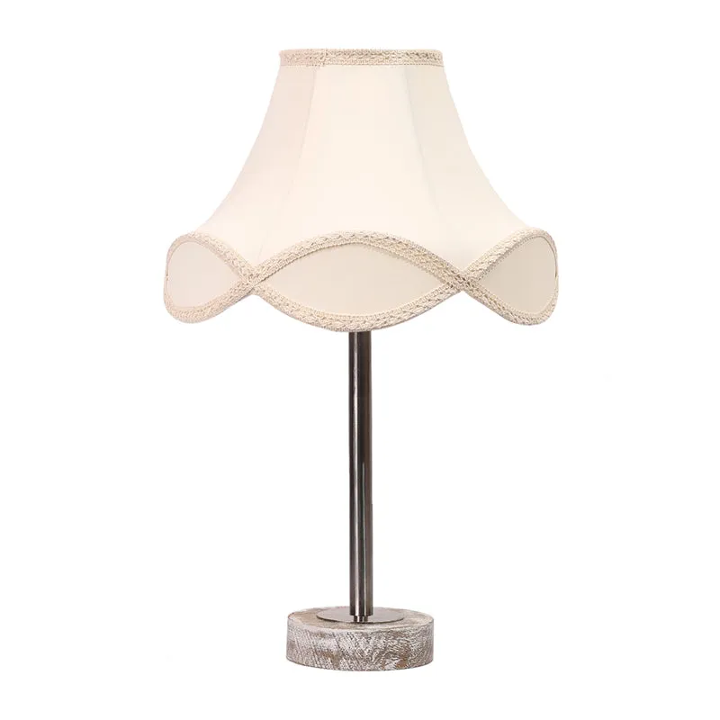 Valencia Arc Rodin Wooden Table Lamp - OffWhite,Silver,White media 4