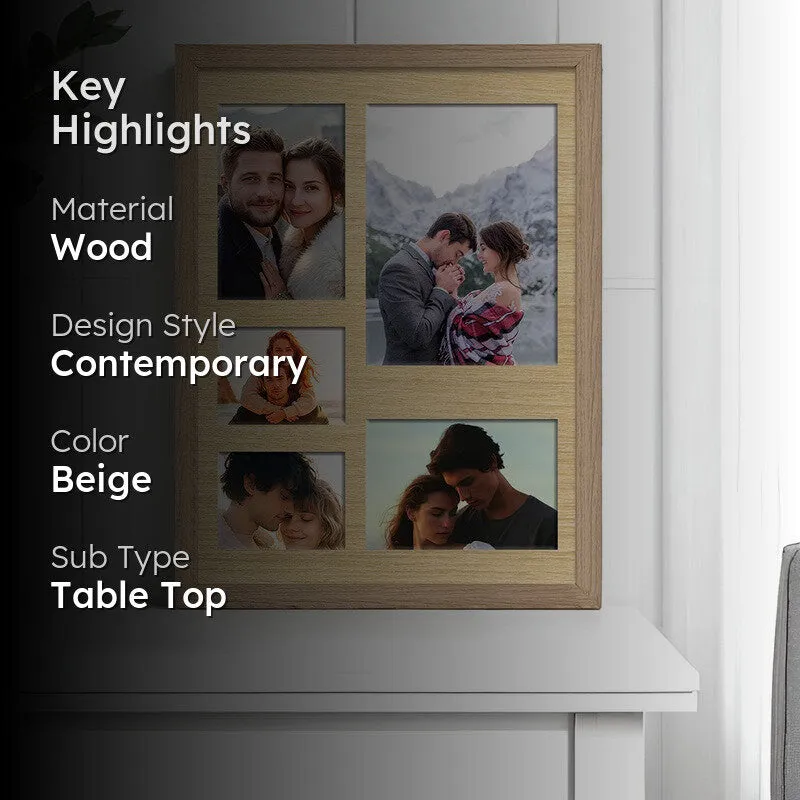 Souvenir Collage Wooden Photo Frame - Beige media 2