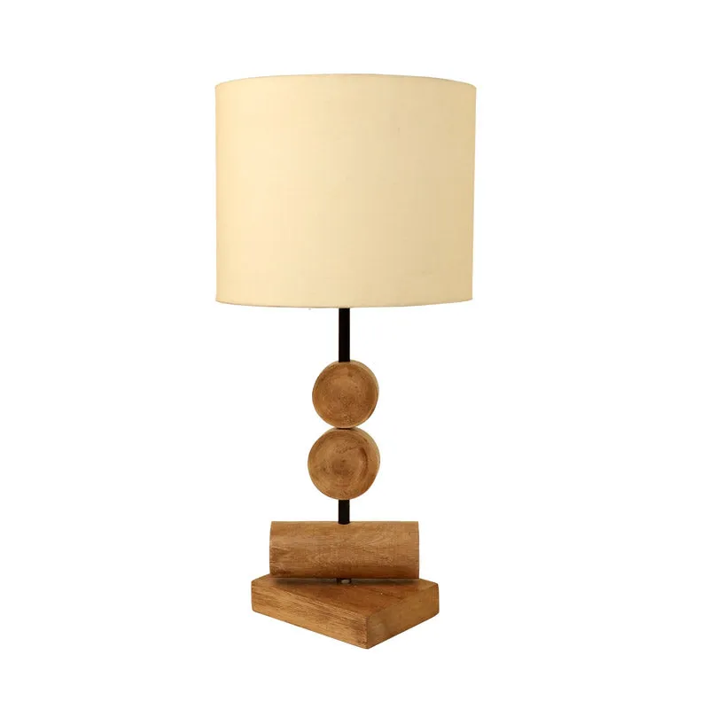 Rishada Wooden Table Lamp - Brown,White media 4