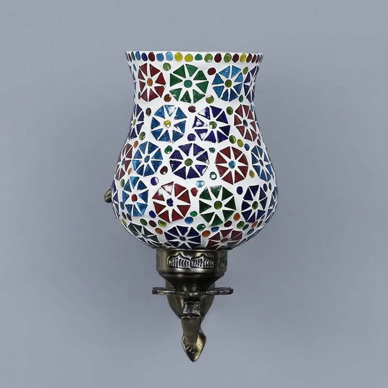 Phulkari Mosaic Glass & Metal Wall Lamp media 6