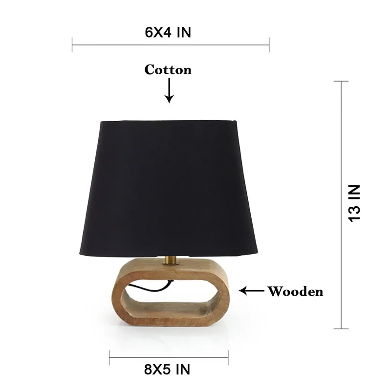 Adagio Wooden Table Lamp - Black,Brown media 6