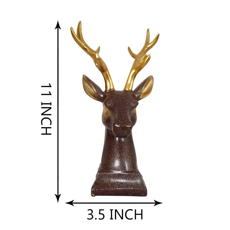 Gilded Stag Painted Polyresin Show Piece - Coffee media 6