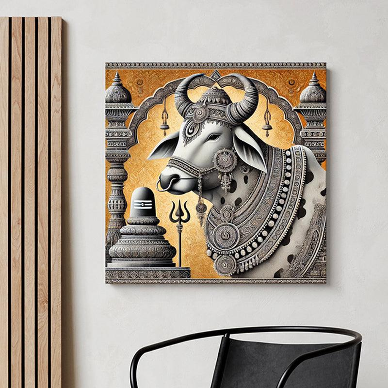 Nandikeshvara Poly Canvas Wall Painting