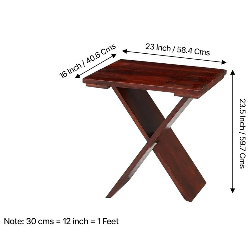 Dverox Sheesham Wooden Side & Bedside Table (Brown) - Set Of Two media 12