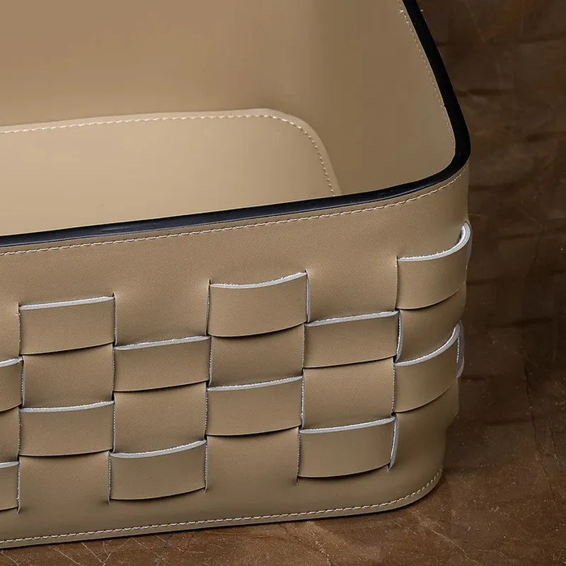 Storvia Faux Leather Storage Basket - Brown media 8