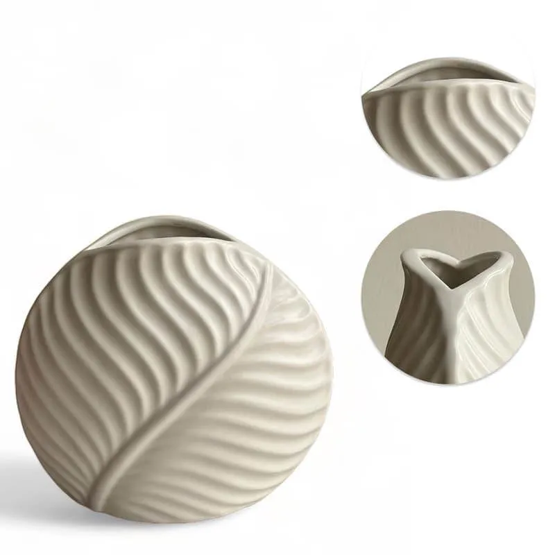Leafy Twist Ceramic Vase media 3