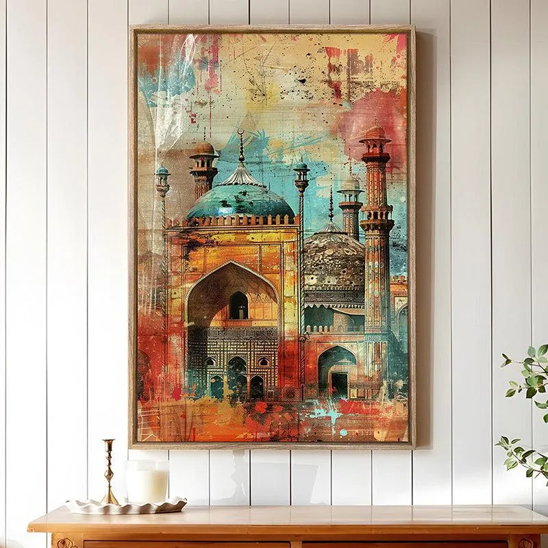 Mehal-E-Rang Canvas Traditional Wall Art With Frame media 1
