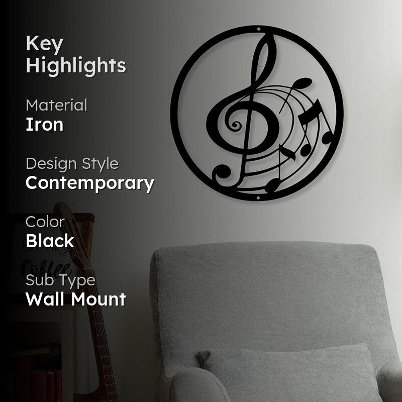 Musical Symphony Black Iron Wall Accent media 2