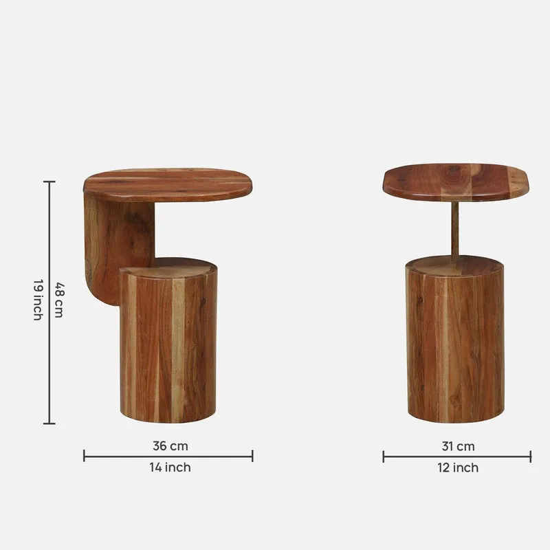 LineaForm Acacia Wood Side & Bedside Tables - Brown media 10