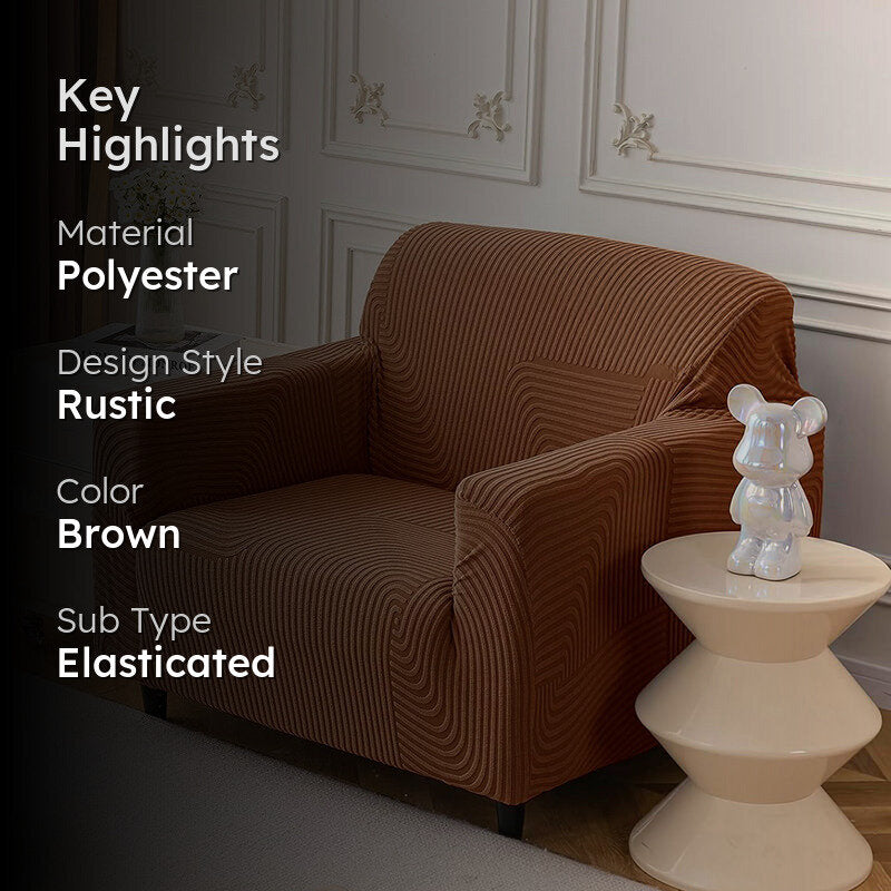Sofique Jacquard Sofa Cover - Camel media 2