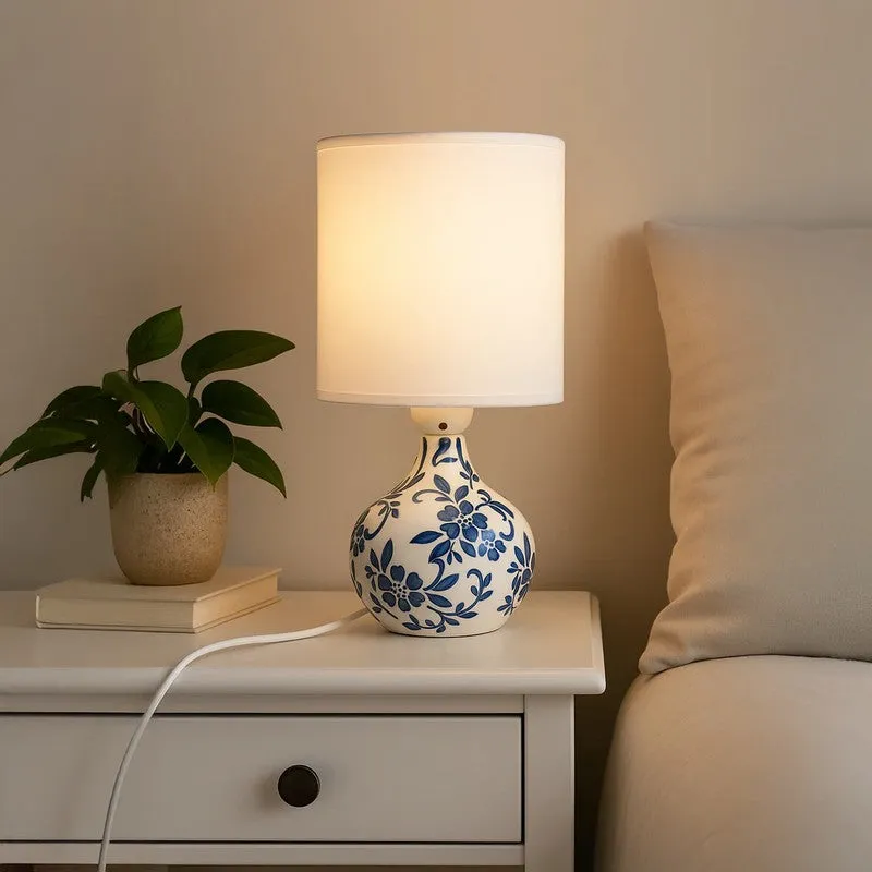 Imperialis Ceramic Table Lamp - White,Blue media 1