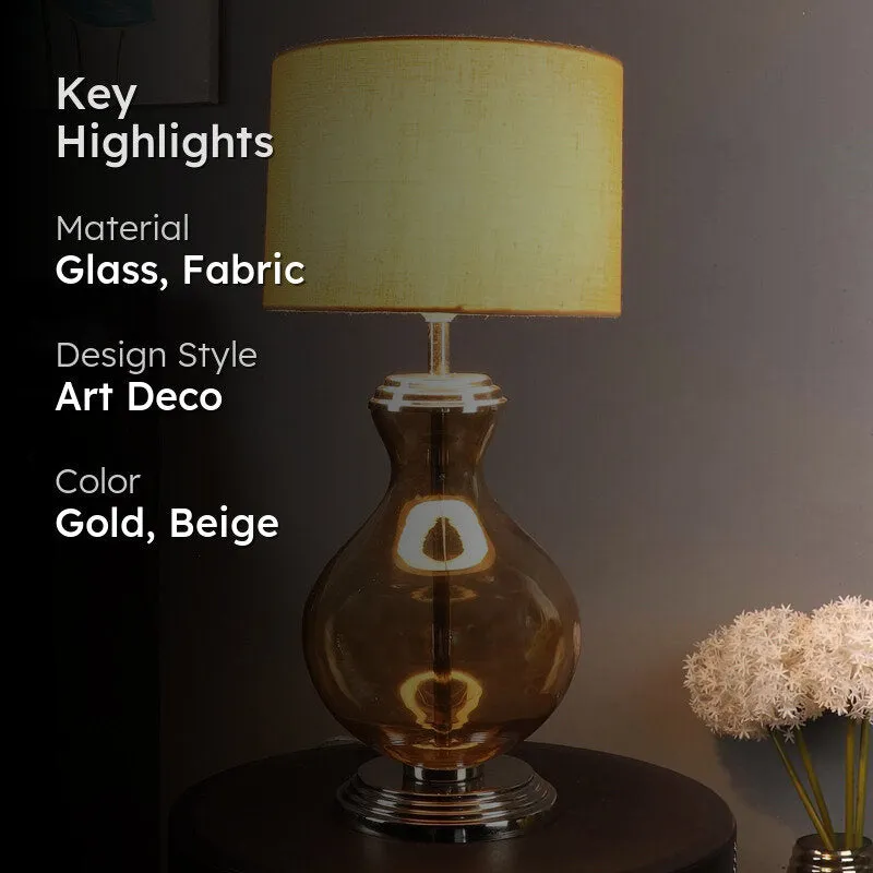 Glassa Glass Table Lamp - Gold,Beige media 2