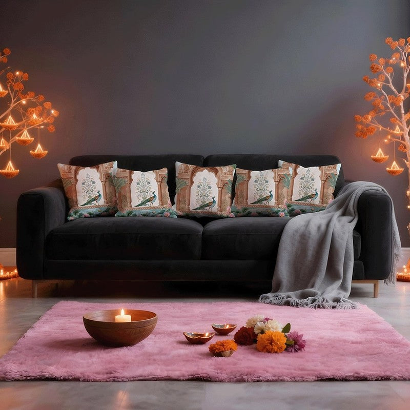 Royal Mayura Arch Cushion Cover - Set Of Five